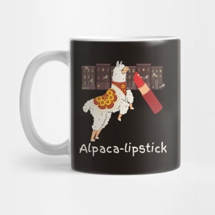 Alpaca Lipstick (with text) Mug